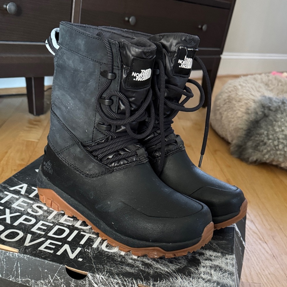The North Face Black and Brown Winter Boots